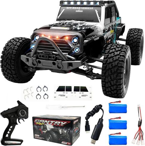 SCY16103 Pro Brushless RC Car 1/16 RC Truck with High Speed Max 70km/h 4 Channels Remote Control Truck 4WD RC Cars for Adults with 3pcs Upgraded 1500mah Battery (Red) in Saudi Arabia
