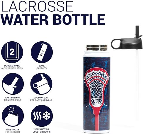 ChalkTalkSPORTS Lacrosse Insulated Water Bottle | Lacrosse Stick in Saudi Arabia