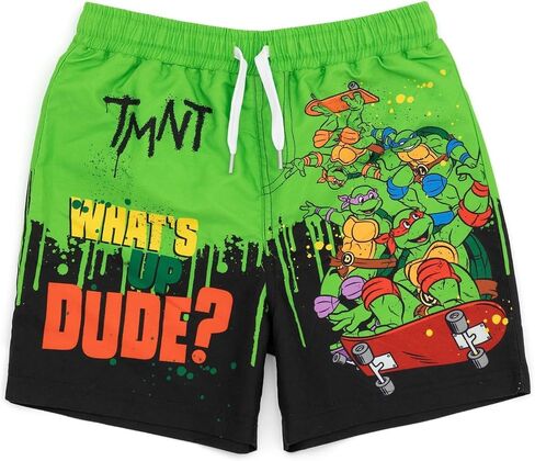 Teenage Mutant Ninja Turtles Boys Swim Shorts | Kids Graphic Swimming Pants | TMNT Drawstring Waistband Swimwear Trunks in Saudi Arabia