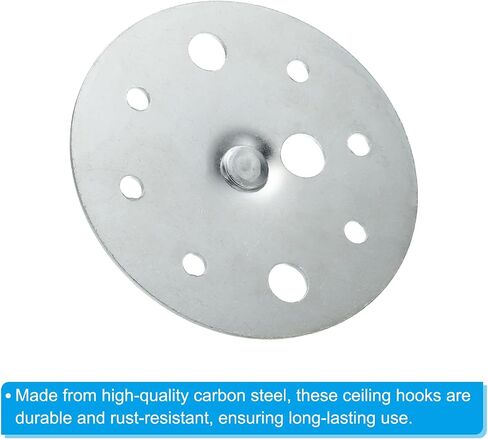 PATIKIL 229lbs 100mm Steel Ceiling Hooks, 2pcs Ceiling Fan Hook Pad Eyes Plate Wall Hanger Hardware with Mounting Screws for Hanging Lamp Plant Baskets in Saudi Arabia