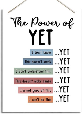 Growth Mindset Sign, Success Begin's With Believing You Can, Decorative Hanging Wood Plaque for Wall, Educational Wall Decor, Classroom Decor, Office Decor, Inspirational Decor, Counseling Room Decor in Saudi Arabia