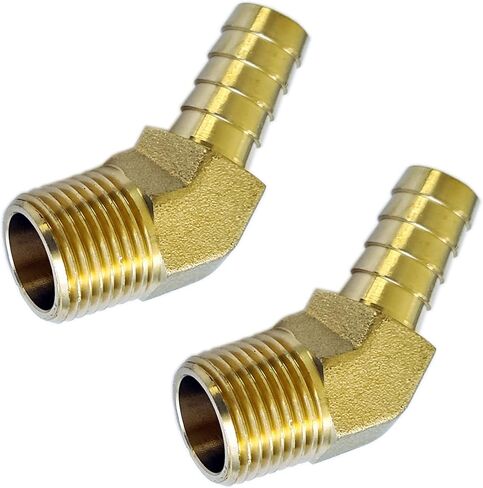 2 قطعة 1/2 "خرطوم بارب × 1/2" ذكر NPT كوع نحاسي 45 درجة وصلة أنابيب الموضوع بواسطة أدوات باكا in Saudi Arabia