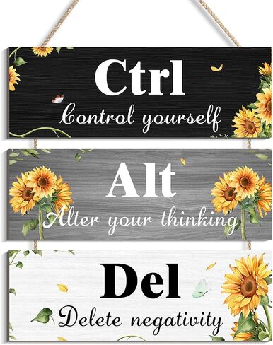 Ctrl Alt Del ديكور جدار مكتب ملهم للمرأة، أرجواني مكتب جدار الفن الخشبي معلق مع اقتباسات إيجابية للفتيات النساء ديكور جدار المنزل (أرجواني) in Saudi Arabia