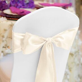 LinenTablecloth Satin Sash (10-Piece) Ivory