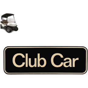 Drive-up Name Plate for Club Car Tempo Emblem Black Gold for Golf Cart-7.72" X 2.68"