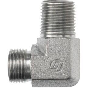 Brennan Industries FS2501-08-12-FG Forged Steel 90 Degree Elbow O-Ring Face Seal Fitting, 13/16"-16 NPT x 3/4"-14 NPT Thread, 1/2" Male Face Seal x 1/2" Male NPTF in Kuwait