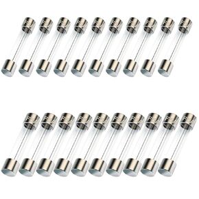 20 Values 250 pcs Fast-Blow Glass Fuses Assortment Kit，10 Values 150 pcs 5x20mm 250V 0.1 0.2 0.5 1 2 3 4 5 10 12A and 10 Values 100 pcs 6x30mm 250V 1 2 3 4 5 6 7 8 10 15A Fuse Seat