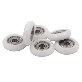 6pcs R-Type Spherical Bearing Rubber and Pulley Plastic Coated Aluminum Profile Wrapped Rubber Wheel for 3D Printer