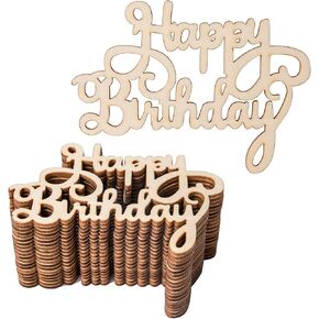 20Pack Mini Happy Birthday Wood Wall Art Happy Birthday Unfinished Ornaments for Christmas Wedding Birthday Party Decoration Home Door Wall Decorations