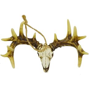 Pine Ridge Deer Skull 4" x 6" Ornament Beautifully Vintage Look Made of Strong and Durable Polyresin - Antiqued Finish, Great for Arts and Crafts