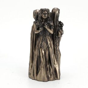Veronese Design 6 3/4 Inch Tall Triple Goddess Wiccan Candle Holder Cold Cast Bronzed Resin Sculpture Celtic Figurine Norse Collectible