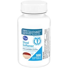 Kroger Pharmacy-Recommended Non-Rx Stool Softener 100mg Docusate Sodium 100 Softgels 1-Pack
