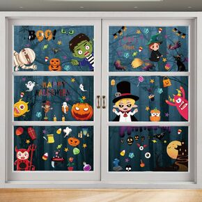 TOYMIS 170pcs Halloween Decals for Windows, Halloween Window Decorations Halloween Window Decals Stickers Halloween Glass Decals for Halloween Party Supplies