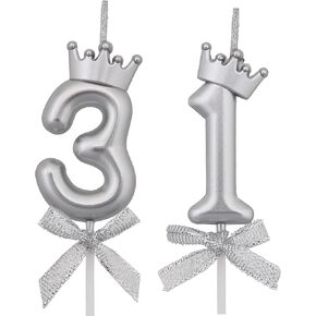 31 Birthday Candles, 31st Cake Candles, Pink Happy Birthday Number 31 Candles Cake Topper Decorations for Party Men Women