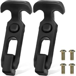 2 PCS Rubber Latch Flexible T-Handle Hasp Latch Elastic Cooler Latches Rubber Draw Latches with Screws Rubber Hood Latch Hood Catch for Tool Box Cabinet Engineering Machine Cooler Tool (Black)
