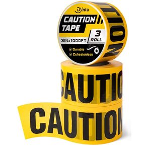 Caution Tape 3 Pack 3 in x 1000 Ft Caution Tape Roll Red, Tear Resistant Danger Tapes Bulk for Halloween Party Decorations, Safety, Warning, Hazardous Area,Work-Site (Red & Black)