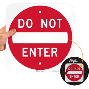 SmartSign-K-1307-EG "Do Not Enter" Sign | 12" x 12" 3M Engineer Grade Reflective Aluminum - Red on White