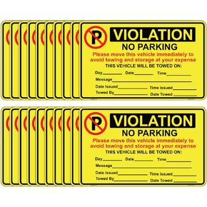 20 Pcs Parking Violation Sticker Hard to Remove - 20 cm x 12.5 cm