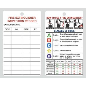 3.5x6'' FIRE Extinguisher Inspection Record Plastic Card Waterproof Tags 20 PCS