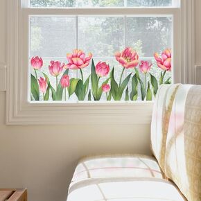 Window Clings, Double Sided Anti-Collision Decals, Tulip Pattern S