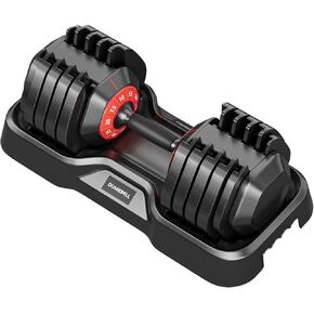 55 LB Adjustable Dumbbell Set for Men Women, Black Dumbbell Workout Equipment for Home Gym Weight Strength Training, Full Body Exercise Fitness, Fast Adjust by Turning Handle (10 Gears/10-55LB) in Kuwait
