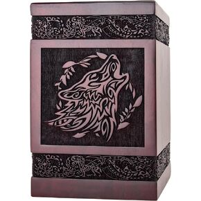 Exquisite Wolf Urn for Human Ashes Adult Male Female - Urns for Human Ashes Adult Man, Dog Cat Pet Memorial Urn, Burial Urns for Adult Human Ashes (Medium-180 Cu.in)