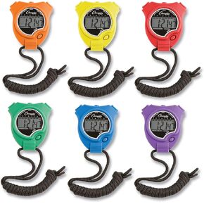 Champion Sports Stopwatches, Assorted Colors, Pack of 6