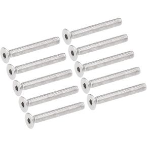 uxcell M5x40mm Flat Head Machine Screws Inner Hex Screw 304 Stainless Steel Fasteners Bolts 10Pcs
