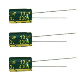 10UF 400V Capacitor 8x12mm High Frequency Aluminum Electrolytic Capacitors 400v 10uf for TV, LCD Monitor (Pack of 10pcs)