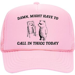 Might Have to Call in Thicc Trucker Hat | Vintage Cowgirl Cute Meme Funny | Premium Mesh Foam Snapback Hat for Men & Women