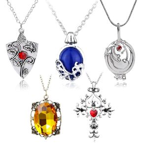 5 pcs Vampire Diaries Jewelry Daywalking Katherine Sapphire Elena Gilbert Opening Vervain Locket Bonnie Necklace Vampire Ankh Pendant Necklace Jewelry Set Cosplay for Fans