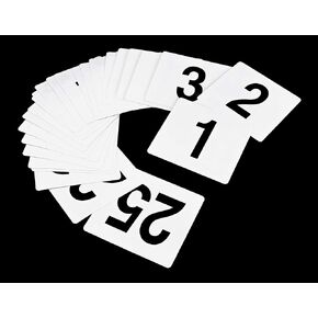 New Star Foodservice 23176 1 to 50-Double Side Plastic Table Numbers, 4 by 4 Black on, White