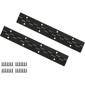 ​DRENIS 2PCS Heavy Duty Piano Hinge,8-Inch 304 Black Continuous & Piano Hinges,0.05" Thickness,2" Open Width, Ideal for Folding Cabinet Doors, Black Stainless Furniture Hinges Includes 16pcs Screws