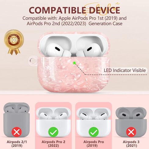 Airpods Pro 2nd Generation Case with Cute 3D Colour Bow Design Soft Clear TPU Cover with Cute Keychain, Airpods Pro Case Cleaning Pen Kit for Girls Woman - Pink in Saudi Arabia