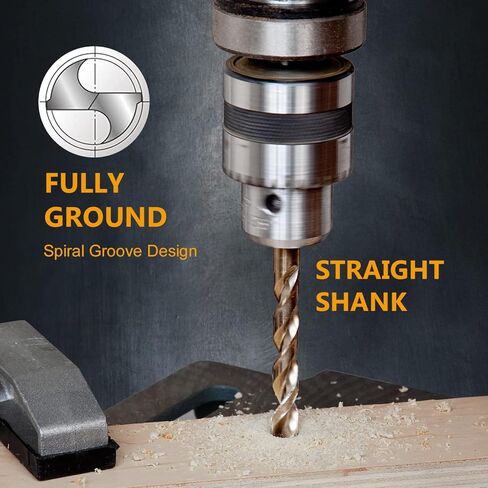 POWERTEC 1/8 Inch Cobalt Drill Bits, 24 PK M35 HSS Cobalt Jobber Length Twist Drill Bits w/ 135° Tip, Drill Bits for Drilling Wood, Metal, Stainless Steel, Nickel Alloy, Cast Iron&Plastic (QDB2014-P2) in Kuwait