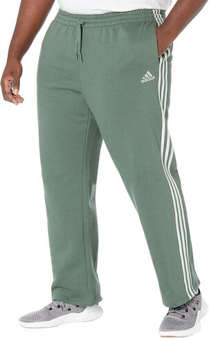 بنطال adidas Big & Tall Essentials مصنوع من الصوف بحاشية مفتوحة وثلاثة خطوط أخضر أكسيد/أخضر كتان XLT in Saudi Arabia