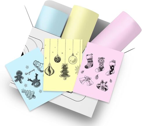 T02 Mini Sticker Printer Thermal Paper, M02L White Non-Sticky Paper, Compatible With Memoking, Memoqueen, Phomemo T02 Pocket Printer, Black On White Paper, 53mm x 3.5m, 3 Rolls, Keep for 10 Years in Saudi Arabia