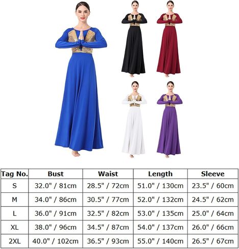 ODASDO Sequin Praise Dance Dresses for Women Lyrical Dance Costumes Liturgical Worship Church Full Length Gown Prayer Robe in Saudi Arabia