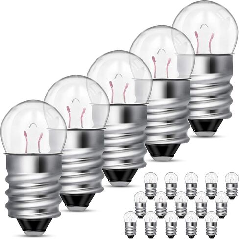 Honoson 20 Pieces E10 Miniature Screw Light Bulbs Replacement E10 Mini Bulb for Physical Electrical Experiment Screw Base Indicator Light Incandescent Bulb (1.5V, 0.3A) in Saudi Arabia