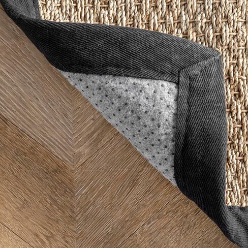 سجادة NuLOOM 5x8 Elijah Seagrass Area Rug، أسود، نمط مزرعة متين، محاط بالقطن، نسيج السلة، ألياف طبيعية، لغرفة النوم، غرفة الطعام، غرفة المعيشة، المدخل، المكتب، المطبخ، المدخل in Saudi Arabia