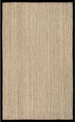 سجادة NuLOOM 5x8 Elijah Seagrass Area Rug، أسود، نمط مزرعة متين، محاط بالقطن، نسيج السلة، ألياف طبيعية، لغرفة النوم، غرفة الطعام، غرفة المعيشة، المدخل، المكتب، المطبخ، المدخل in Saudi Arabia