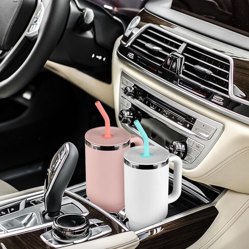 5pcs Press in Straw Tips for Hydro Flask Travel Tumbler, Reusable Rubber Silicone BPA Free Straw Elbow Top Lid Topper Covers Cap Sleeve Accessories for Hydroflask 20/28/32/40oz Straws (5 Colors) in Saudi Arabia