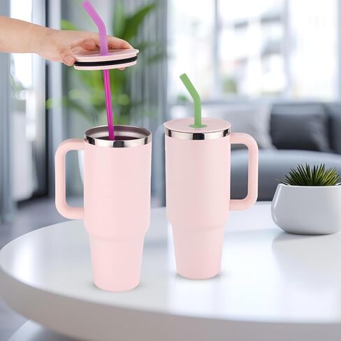5pcs Press in Straw Tips for Hydro Flask Travel Tumbler, Reusable Rubber Silicone BPA Free Straw Elbow Top Lid Topper Covers Cap Sleeve Accessories for Hydroflask 20/28/32/40oz Straws (5 Colors) in Saudi Arabia