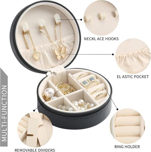 MAYCARI Jewelry Box with Cute Gold Stars Pattern Design, PU Leather Jewelry Travel Organizer Case-Rings/Earrings/Necklace Storage Box for Women Birthday Mom Friends Her Bridesmaids Girls s in Saudi Arabia