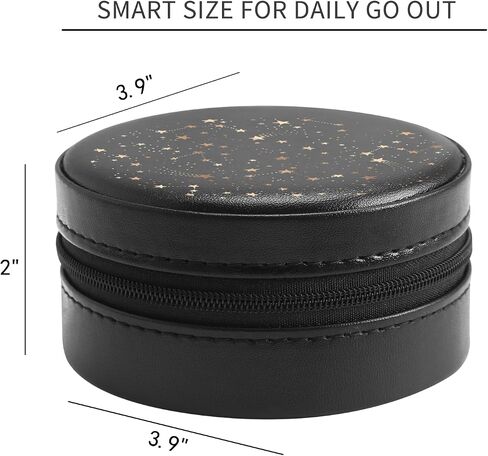 MAYCARI Jewelry Box with Cute Gold Stars Pattern Design, PU Leather Jewelry Travel Organizer Case-Rings/Earrings/Necklace Storage Box for Women Birthday Mom Friends Her Bridesmaids Girls s in Saudi Arabia