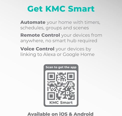 مشترك طاقة ذكي بـ 3 منافذ من KMC، واقي من زيادة التيار للمنزل الذكي، أضواء وأجهزة التحكم عن بعد، لا يتطلب محورًا، معتمد من ETL، متوافق مع Alexa وGoogle Home، سلك تمديد بطول 4 أقدام، أبيض in Saudi Arabia