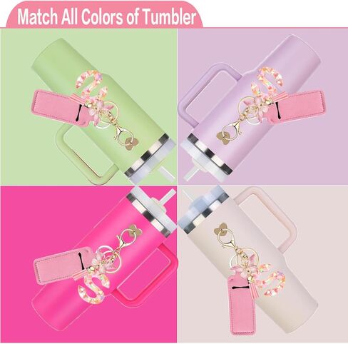 إكسسوارات سحر الحروف لكأس ستانلي مع خطافات صغيرة وحامل أحمر الشفاه وسلسلة مفاتيح على شكل فراشة لطيفة للاسم الأول متوافقة مع كأس ستانلي 40oz للنساء والفتيات، مقاس صغير in Kuwait