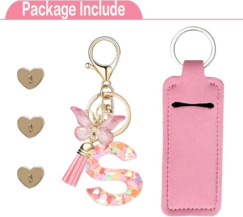 إكسسوارات سحر الحروف لكأس ستانلي مع خطافات صغيرة وحامل أحمر الشفاه وسلسلة مفاتيح على شكل فراشة لطيفة للاسم الأول متوافقة مع كأس ستانلي 40oz للنساء والفتيات، مقاس صغير in Kuwait