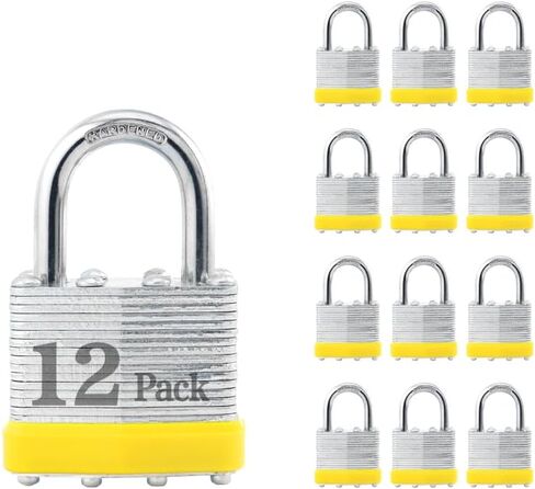 Locks Laminated Steel Keyed Padlocks Keyed Alike Locks, Normal Shackle Padlocks, for Hasp Latch, Sheds, Fences, Storage Locker, School, Gym，Pack of 24 in Saudi Arabia
