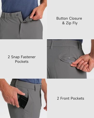 Men's Golf Joggers Pants with 6 Pockets Stretch Slim Fit Work Dress Athletic Jogger Sweatpants for Running Gym in Kuwait